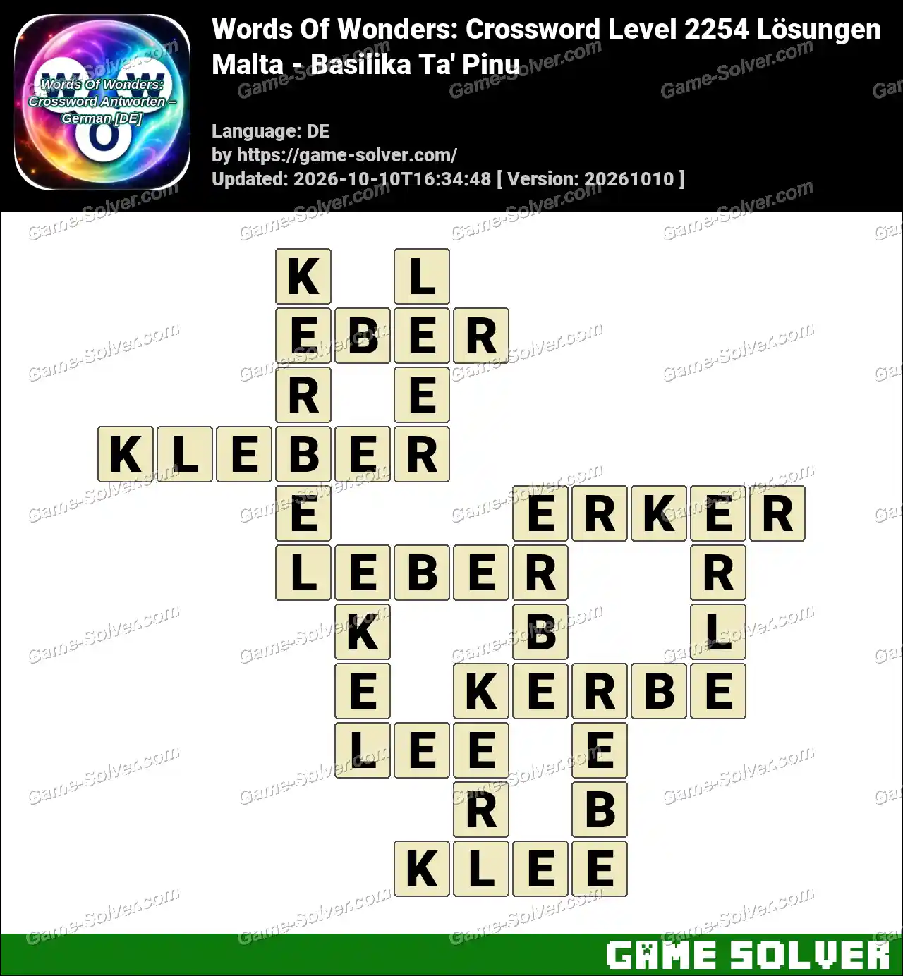 Words Of Wonders: Crossword Level 2254 Lösungen – Malta – Basilika Ta’ Pinu